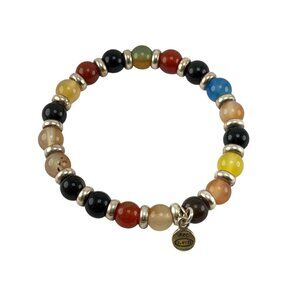Natural Stone Chakra Healing Bracelet Sterling Silver Spacer Beads